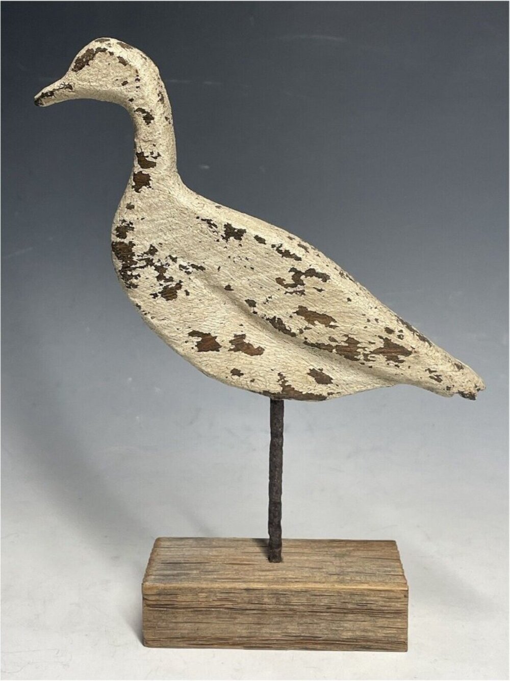 Vintage Folk Art Nautical Bird Carving Sculpture Wooden Duck Avian Primitive